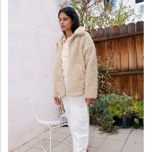 Cream Zip-Front Teddy Jacket - Picture 4 of 6